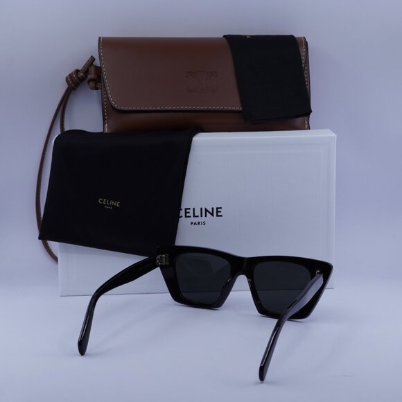 Celine CL40187I 01A Cat Eye Sunglasses - Black/Grey - Picture 11 of 12